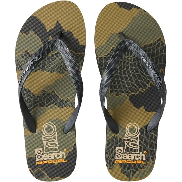 2024 Rip Curl Hombres Open Toe Search Bloom Flip Flop 1BFMOT - Black / Olive